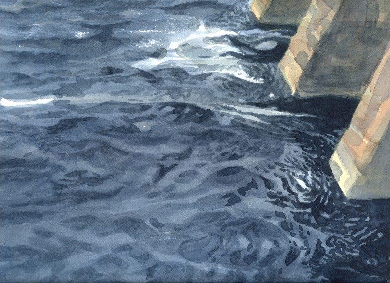 Seki-Juku sluice dej watercolor 2014