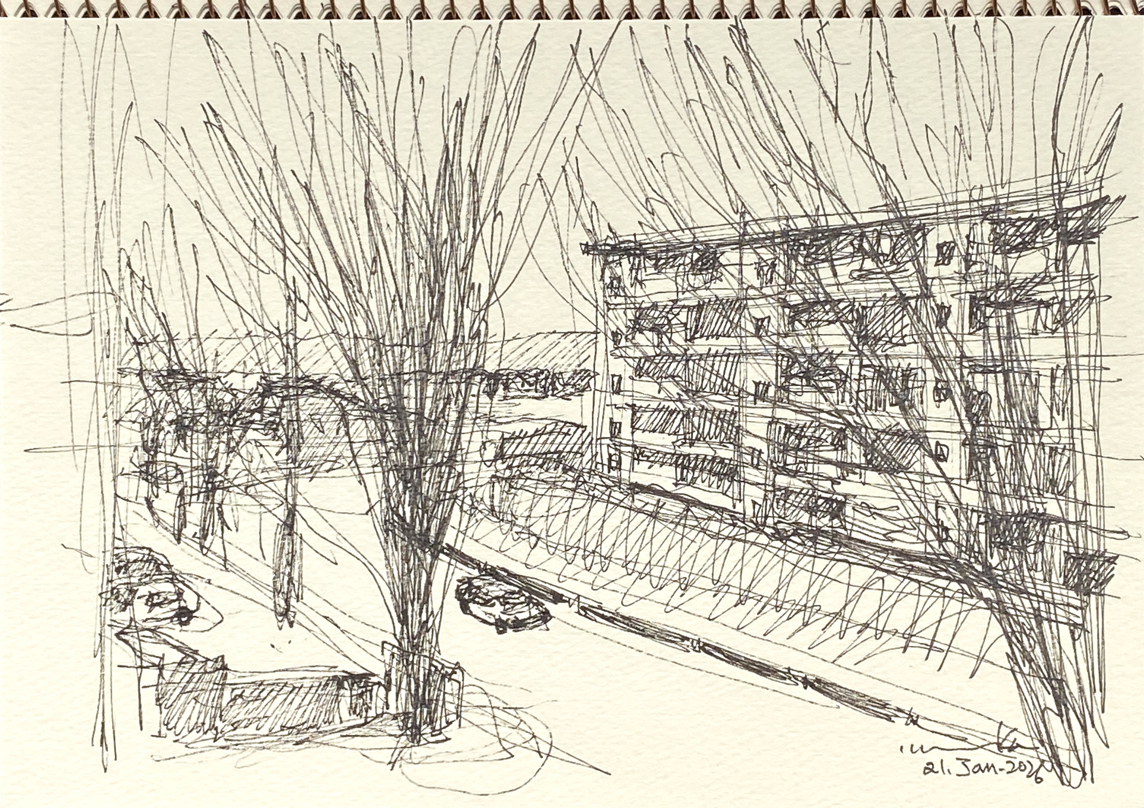 ベッドで制作する